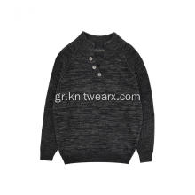 Ανδρικό πλεκτό Henley Button Neck Rib Textured Pullover